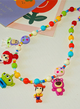 胡迪巴斯光年三眼仔草莓熊项链女