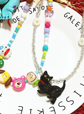 草莓熊鳄鱼巴斯光年七彩糖果项链