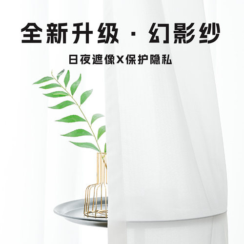 幻影纱窗帘纱帘高端客厅卧室简约白纱透光软光纱帘防晒定制纱幔