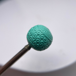 天然绿松石回纹珠云纹珠散珠高瓷丫角山果冻料圆珠diy配饰件隔珠