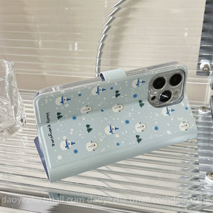 S17折叠支架X90创意S18小众S20防摔S16pro全包 X100可插卡S19 可爱雪人翻盖皮套vivoX300手机壳S30 X200S新款