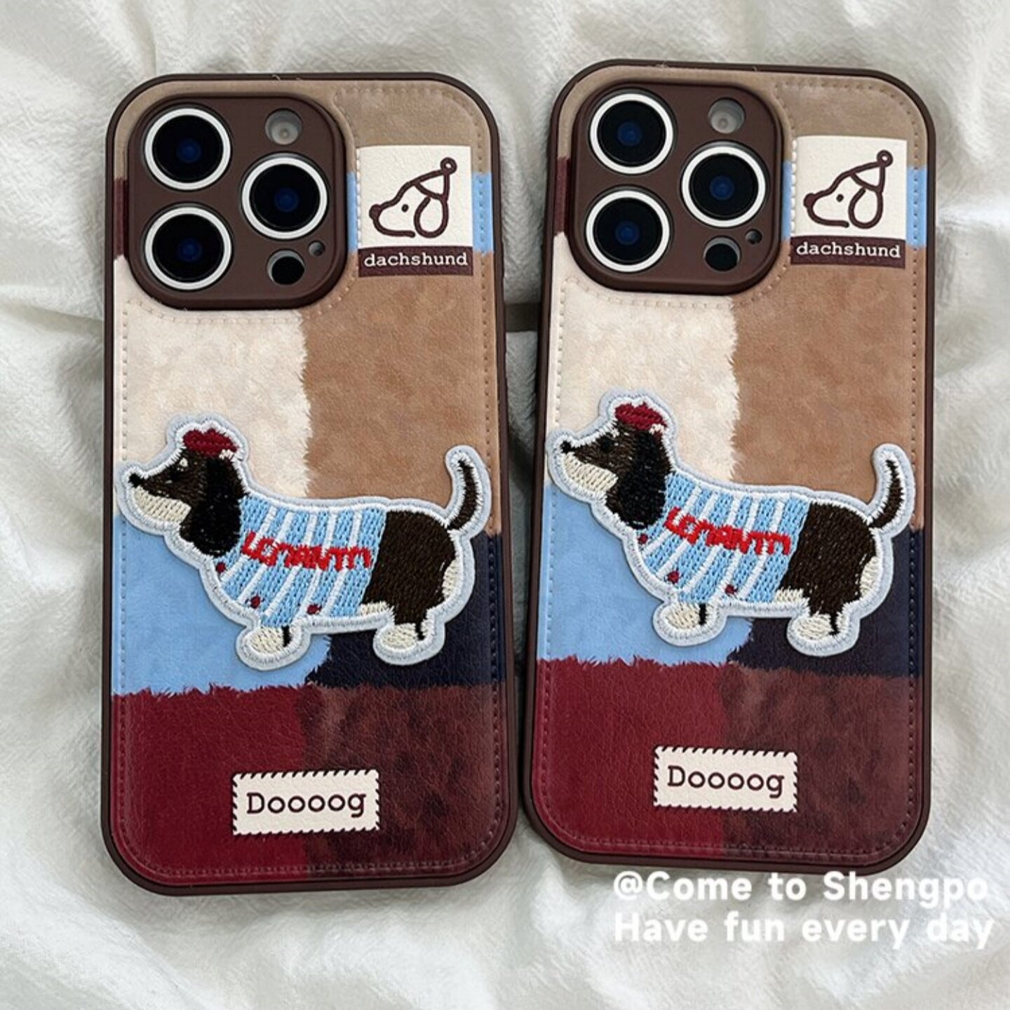 皮纹拼色腊肠狗oppoReno15手机壳FindX9/X8S+新款Reno14/13皮质Reno9/8pro小众可爱7/11硅胶全包防摔10保护套