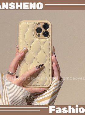 高级感秋冬奶咖色羽绒服菱格oppoReno15手机壳FindX9/X8S+新款Reno14/13皮质11防摔女10/创意硅胶7pro保护套