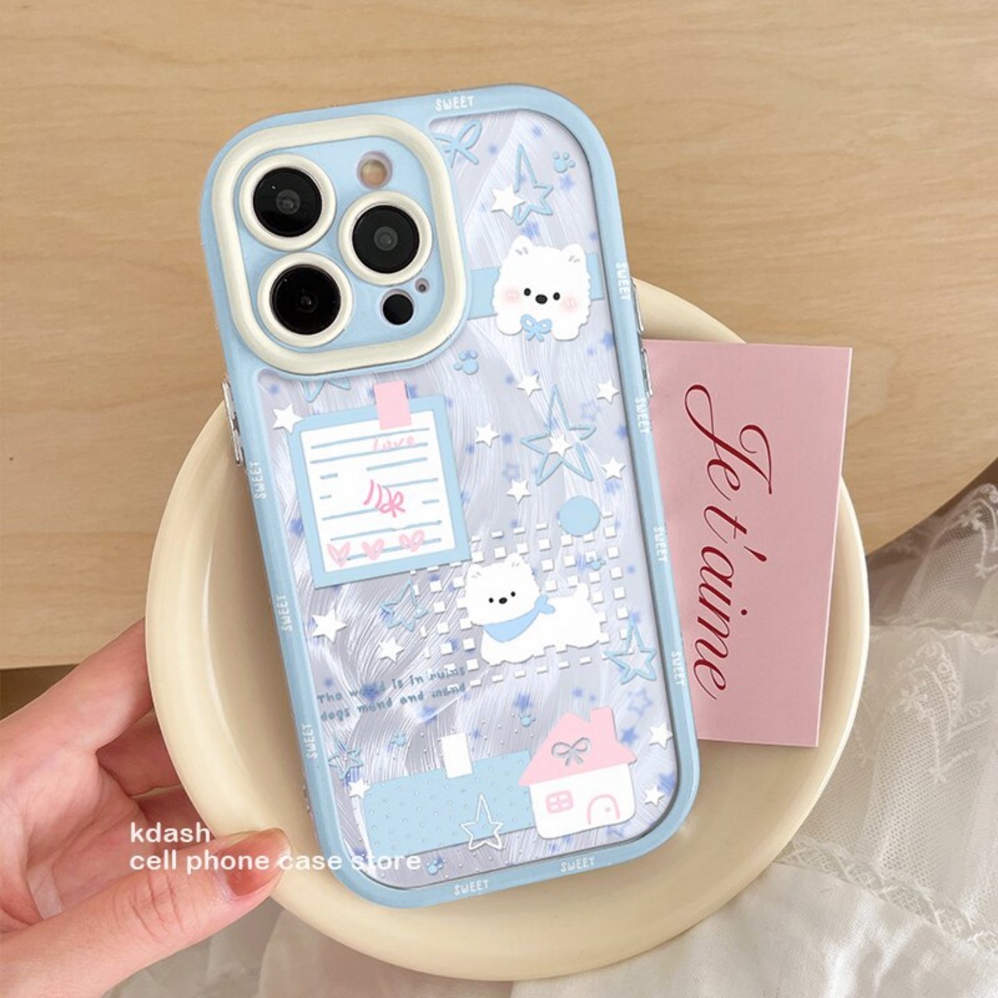 韩系蓝色小狗oppoReno14手机壳FindX9/X8S+新款羽纱Reno13/12可爱11防摔9款女6创意10全包气囊7硅胶Reno8pro+图片
