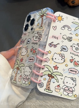 涂鸦KT猫小新翻盖笔记本oppoReno15手机壳FindX8S+新款Reno14/13创意书本壳X9/12pro防摔卡通FindX7支架小众