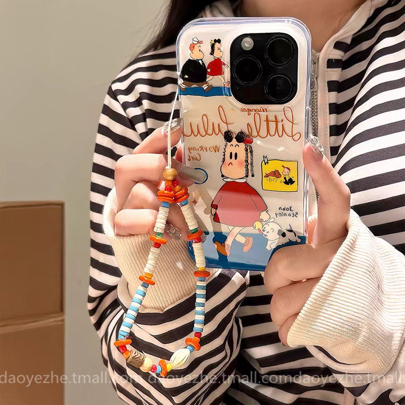 卡通女孩小狗适用小米15手机壳K80小众14双层K70女note13新款手链K60硅胶红米K50高级感12S创意K40pro保护套