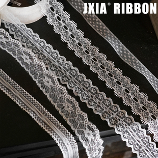 九霞复古蕾丝发饰飘带绑发蝴蝶结diy花边花束丝带手工织带包装饰