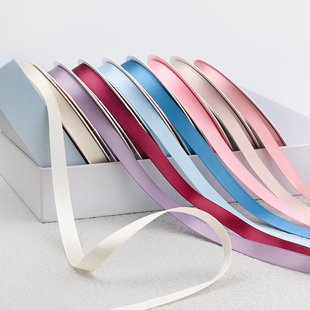 1cm双面丝带痛包替换发饰编发绑带彩带花束手工diy蝴蝶结缎带红色