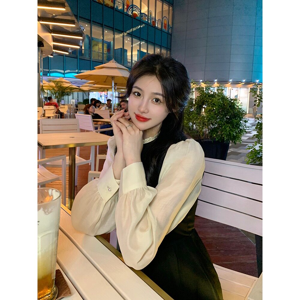 名媛长裙子风连衣裙赫本法式女装长袖新款设计感春装2026气质泡泡