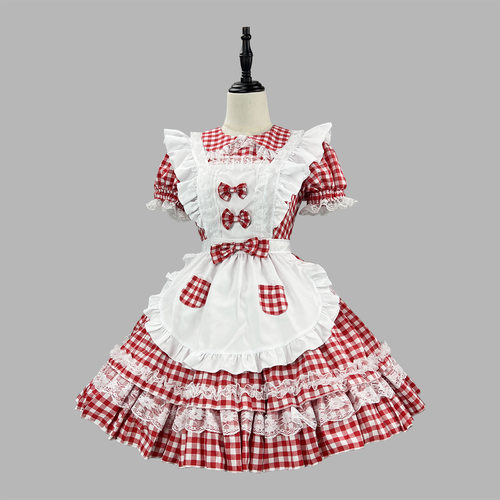 新品跨境 甜心教主女仆装cos女佣软二次元COSPLAY服装lolitA洋装