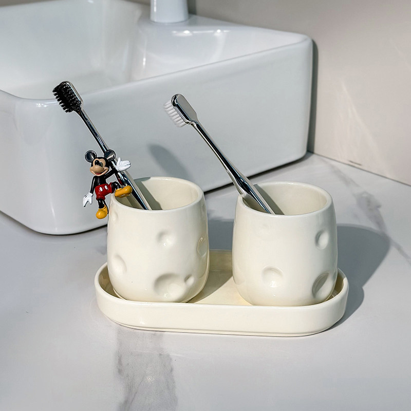 奶油风漱口杯牙杯情侣洗漱杯套装