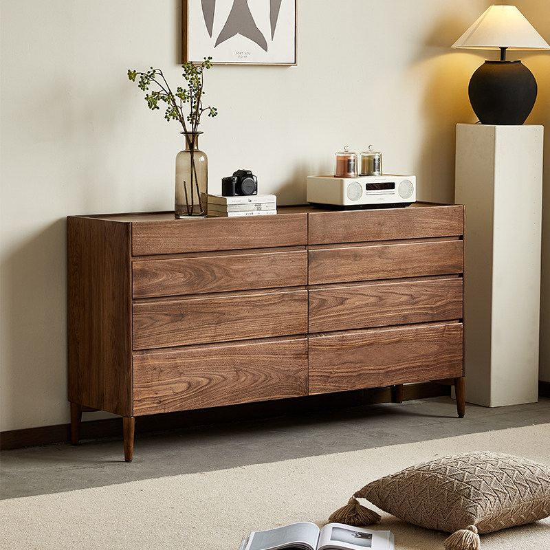 收纳全客厅抽屉储物柜八斗胡桃木北欧北美实木简约柜黑柜,住宅家具,斗柜,淘宝优惠券,粉丝福利购,淘宝优惠卷