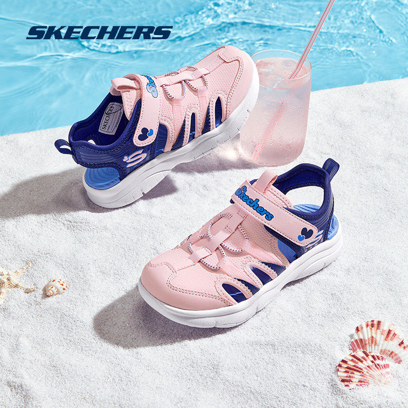 斯凯奇童鞋官网夏季女童凉鞋魔术贴网面潮流设计百搭舒适轻盈透气,童鞋/婴儿鞋/亲子鞋,凉鞋,淘宝优惠券,粉丝福利购,淘宝优惠卷