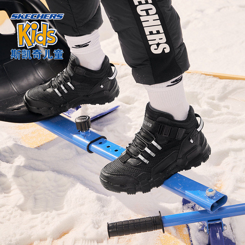 Skechers斯凯奇童鞋男童鞋运动鞋加绒防滑儿童中高帮休闲鞋二棉鞋
