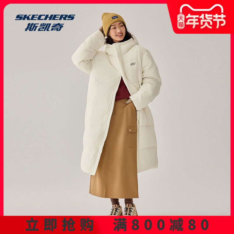 斯凯奇外套2025冬男女同款防泼水防风耐磨耐污保暖时尚长款羽绒服,运动服/休闲服装,运动羽绒服,淘宝优惠券,粉丝福利购,淘宝优惠卷