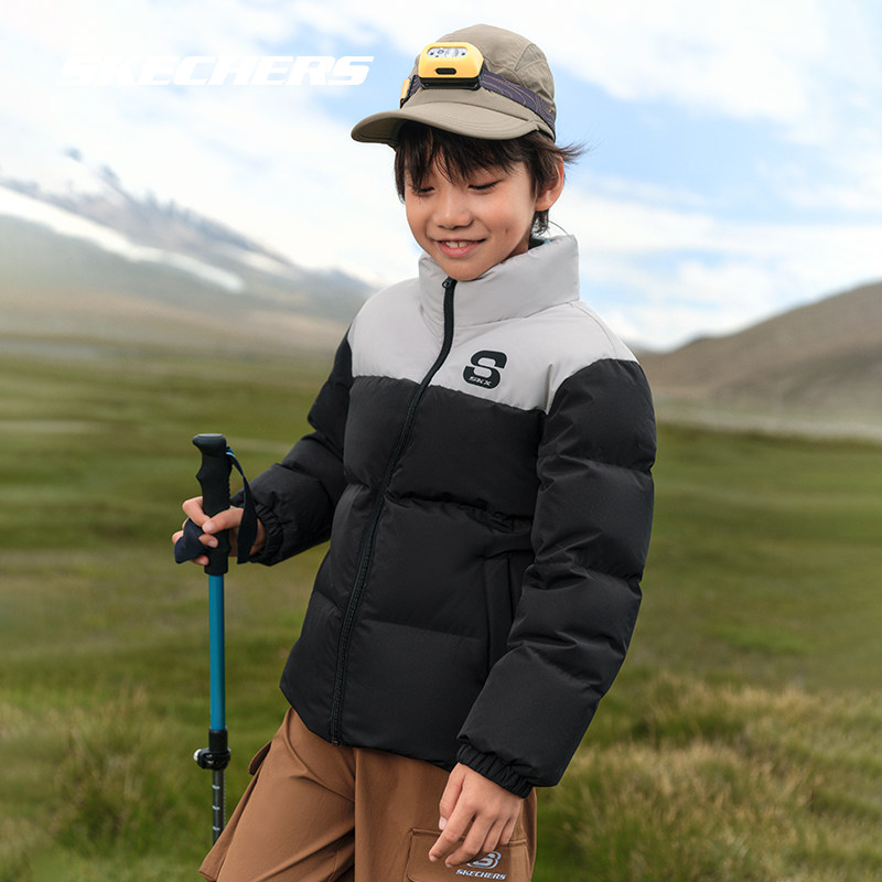 Skechers斯凯奇正品童装男女童短款梭织羽绒服秋冬款三防立领外套,童装/婴儿装/亲子装,羽绒服,淘宝优惠券,粉丝福利购,淘宝优惠卷