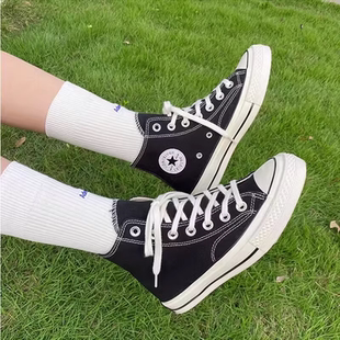 2026春季Allstar/匡鞋子1970s经典款高帮帆布鞋黑色百搭低帮板鞋