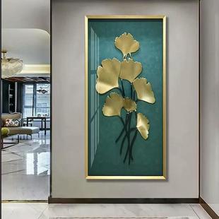 木雕立体实物画艺术框画过道挂画浮雕银杏叶客厅玄关走廊装饰画