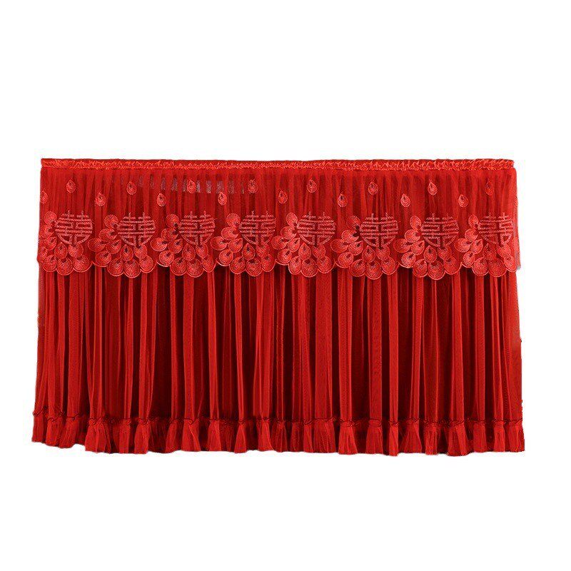 速发2025新款结婚电视机防尘罩红色喜庆蕾丝盖布55寸65英寸液晶电