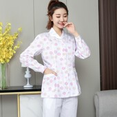 速发护士服花瓣领小作花长袖 师月婴母嫂家政护工护理工碎服