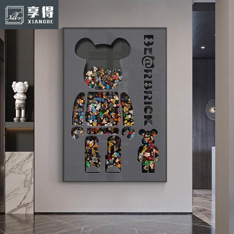 暴力熊装饰画画高级感壁画画实物画画潮流高档玄关挂画画客厅落地