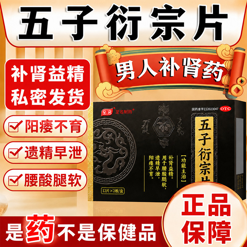 至名五子衍宗片补肾阳痿不育中药官方延时持久旗舰店早泄正品男士