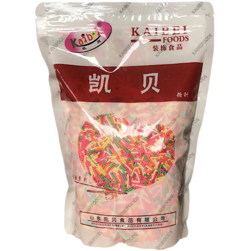 包邮凯贝七彩巧克力彩糖针彩色朱古力针蛋糕甜甜圈冰淇淋装饰900g