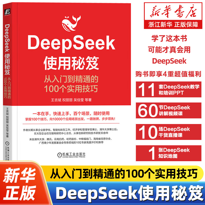 DeepSeek使用秘笈:从入门到精通的100个实用技巧 人工智能 大模型 统计模型 深度学习 统计学习 AI DeepSeek 豆包 入门