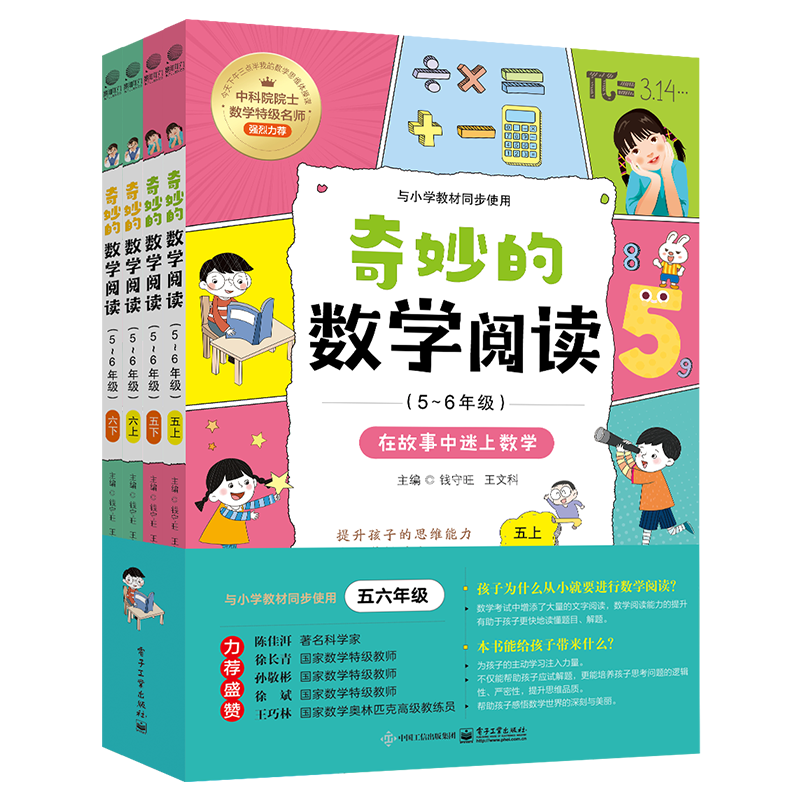 【官方正版】奇妙的数学阅读(5-6年级共4册) 数学阅读 阅读力 数学思维 自学能力 思维品质 钱守旺 电子社