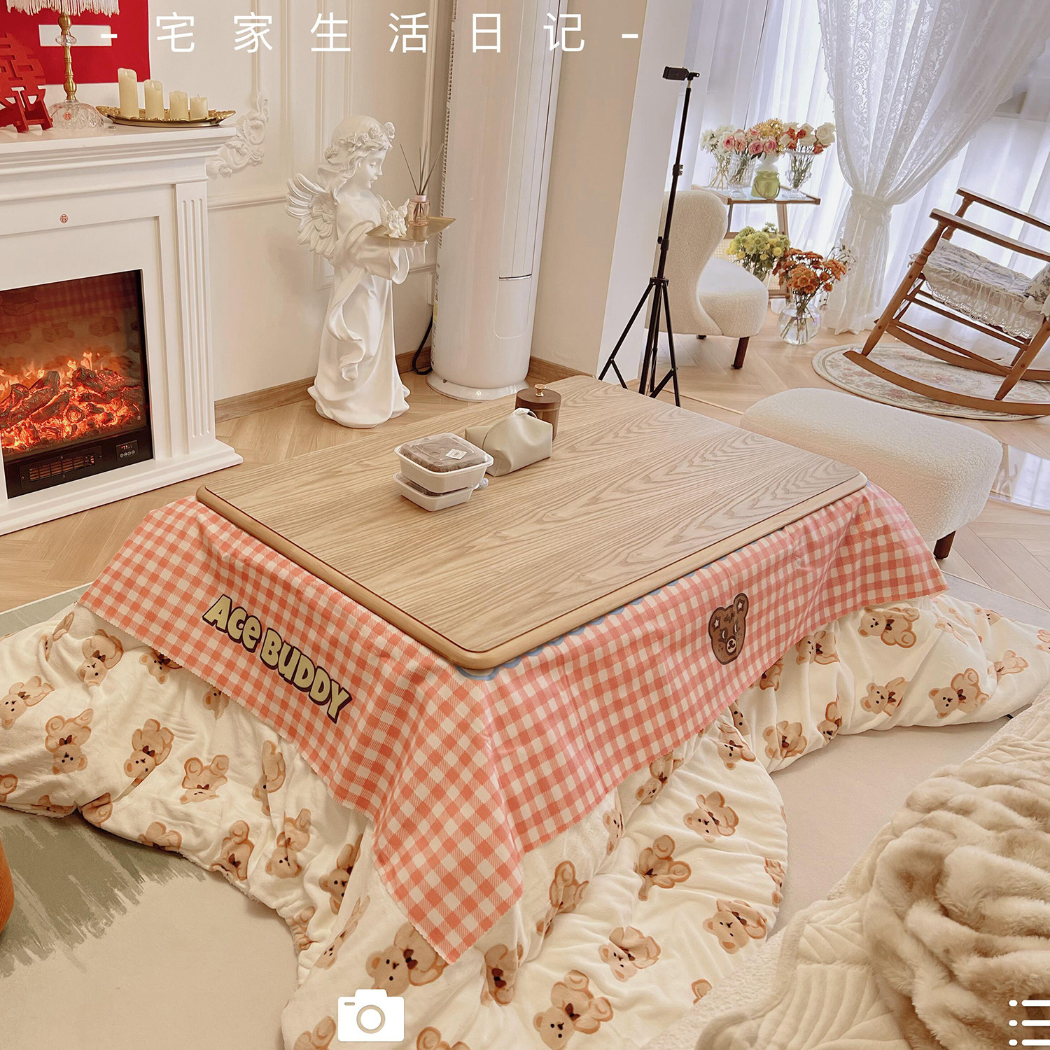 2025年新款湖南烤火桌可折叠桌家用多功能小户型简易飘窗茶几炕桌