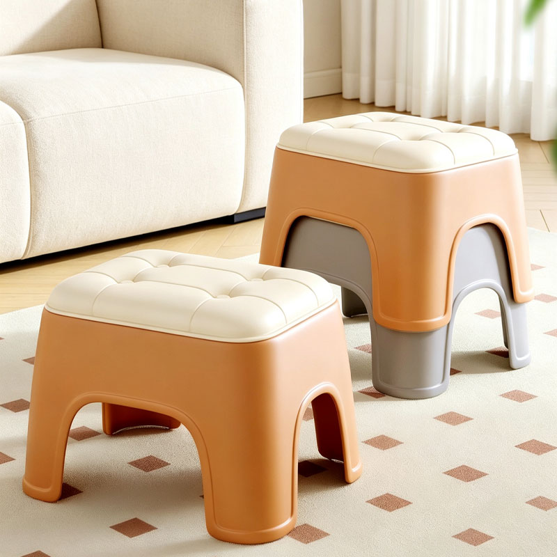 小凳子家用加厚小板凳大人椅子可叠放茶几凳浴室塑料防滑矮收纳凳图片