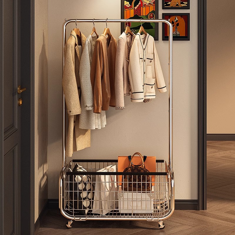 衣架落地卧室挂衣架移动