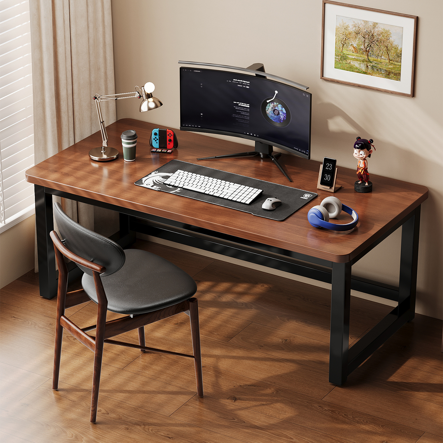 博卡家用台式电脑桌学生学习桌子