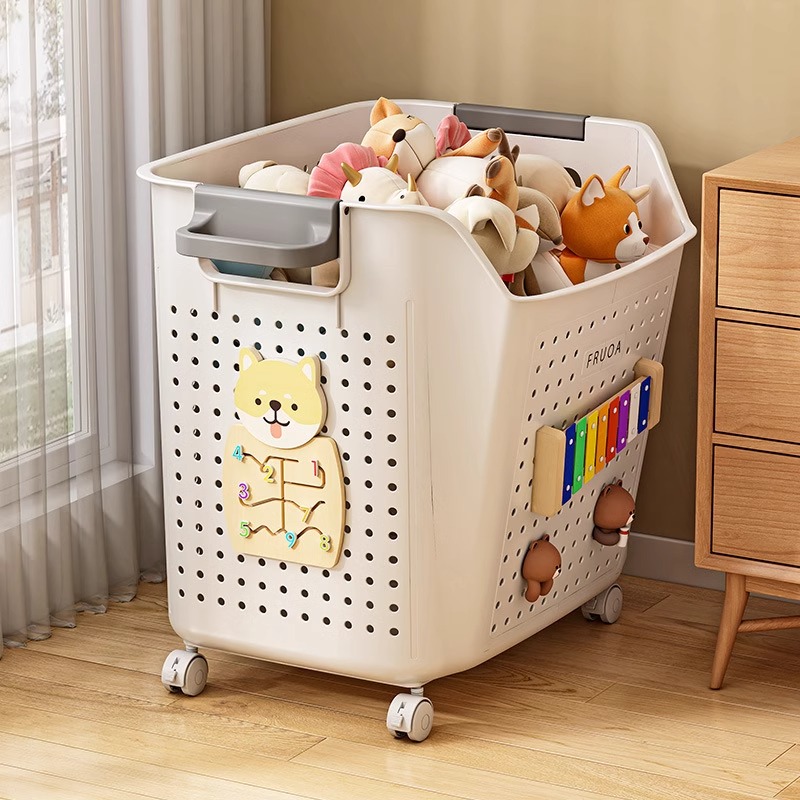 儿童衣物玩具滑轮收纳篮