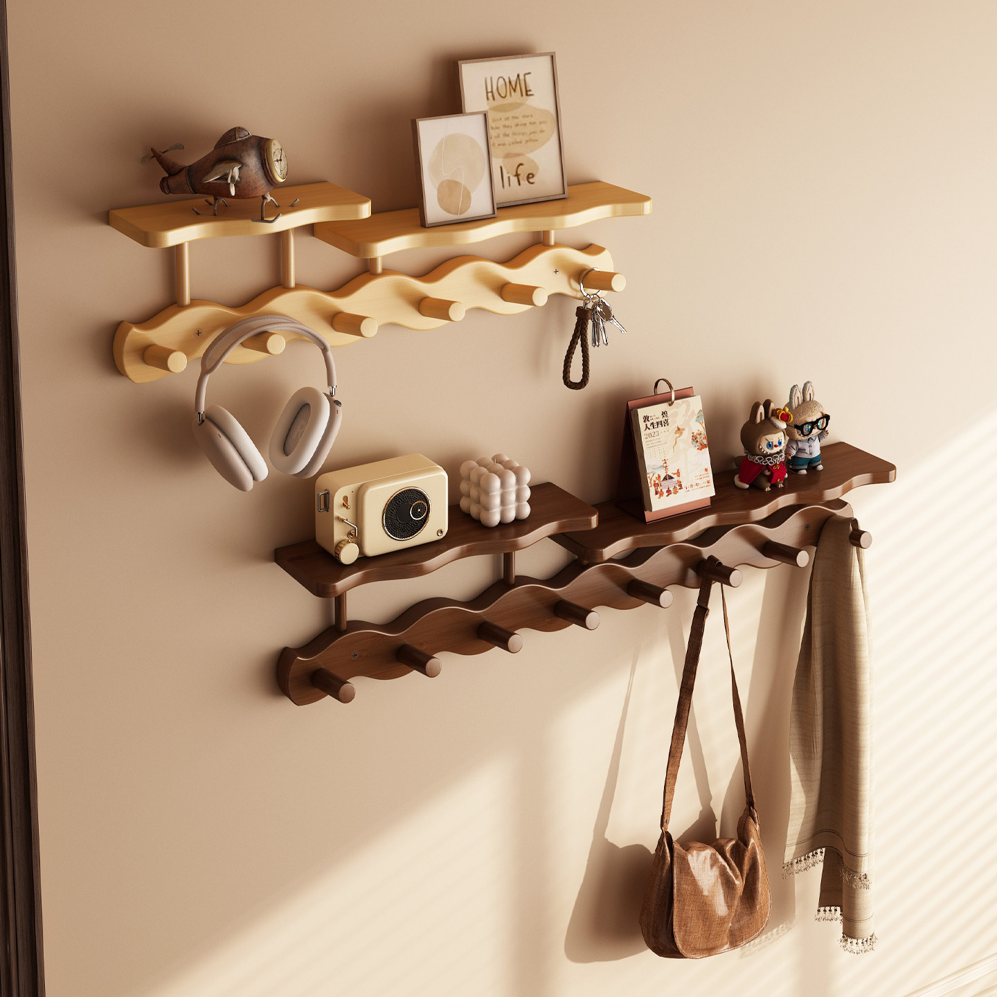 挂衣架墙上壁挂入户门后创意免打孔挂钩简易卧室家用进门玄关排钩