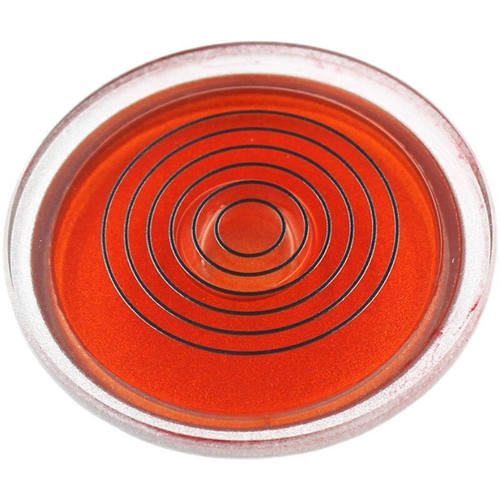 HACCURY全玻璃圆形水平仪万向水平泡珠牛眼红色水泡44x8mm精度60