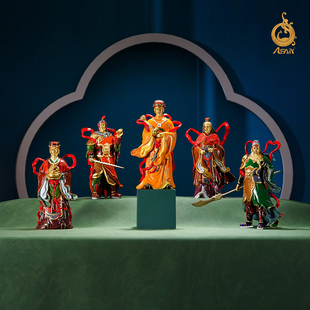 店铺开业装 财神铜摆件 五路财神 家居饰品 桌面摆件 饰铜工艺品