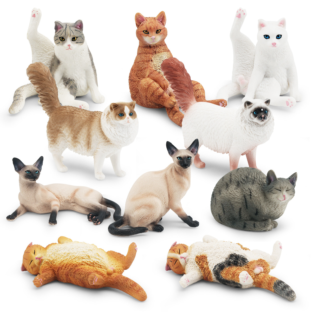 儿童仿真猫咪模型布偶猫慵懒橘猫