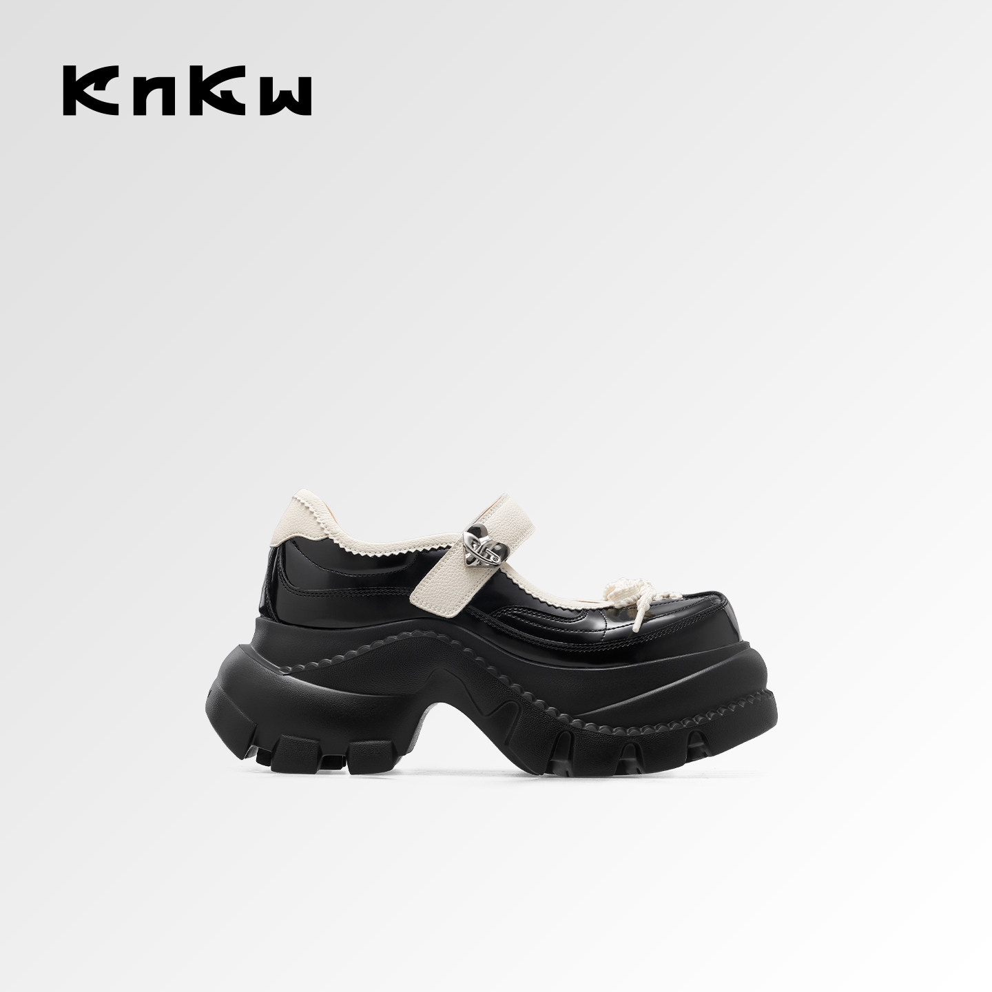 knkw白夜流心玛丽珍鞋2026夏季新款小皮鞋厚底增高时尚气质女单鞋