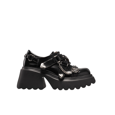 knkw朋克摇滚风厚底厚底小皮鞋