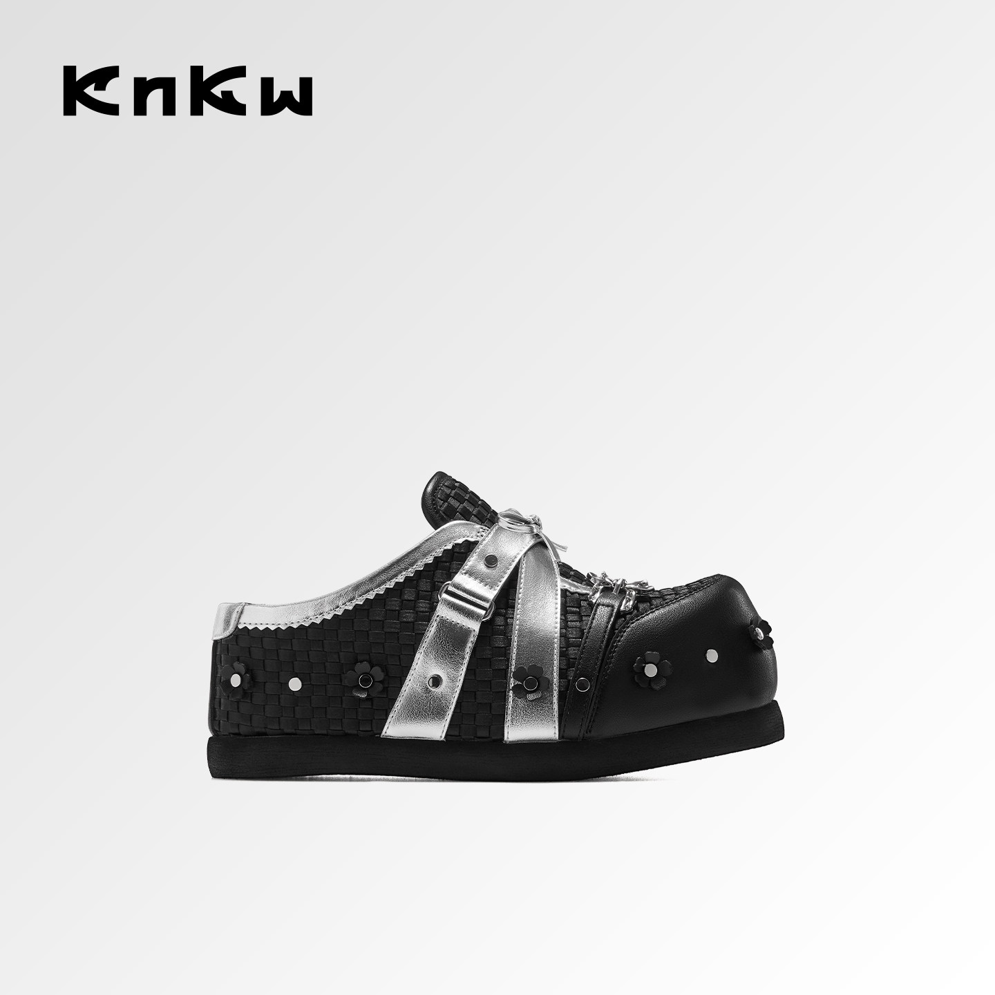 knkw勃肯鞋编织女款2026夏季新款厚底外穿拖鞋增高一脚蹬包头拖女