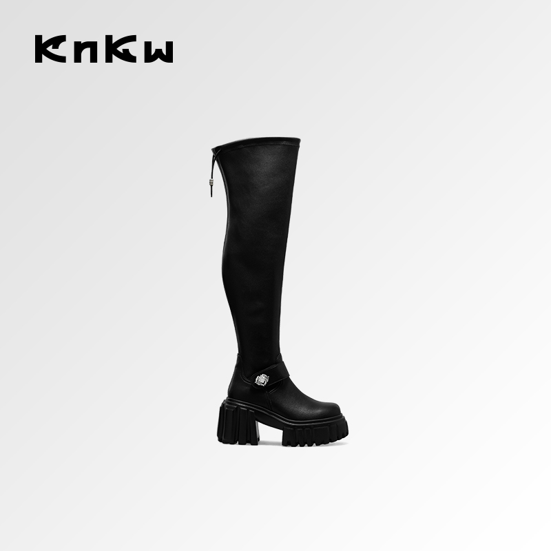 厚底长筒靴柔软百搭过膝高筒靴女