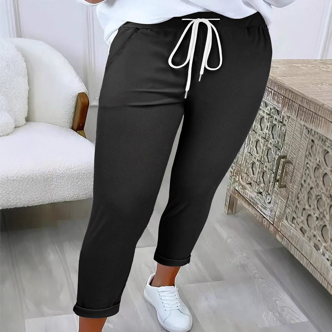 Women's casual pants小脚束口女纯色气质休闲长裤