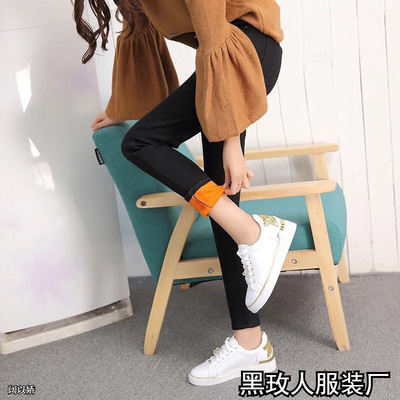Large stretch plush thick denim jeans for women加绒牛仔裤女