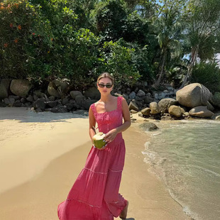 vacation beach style striped dress女沙滩裙 Women camisole