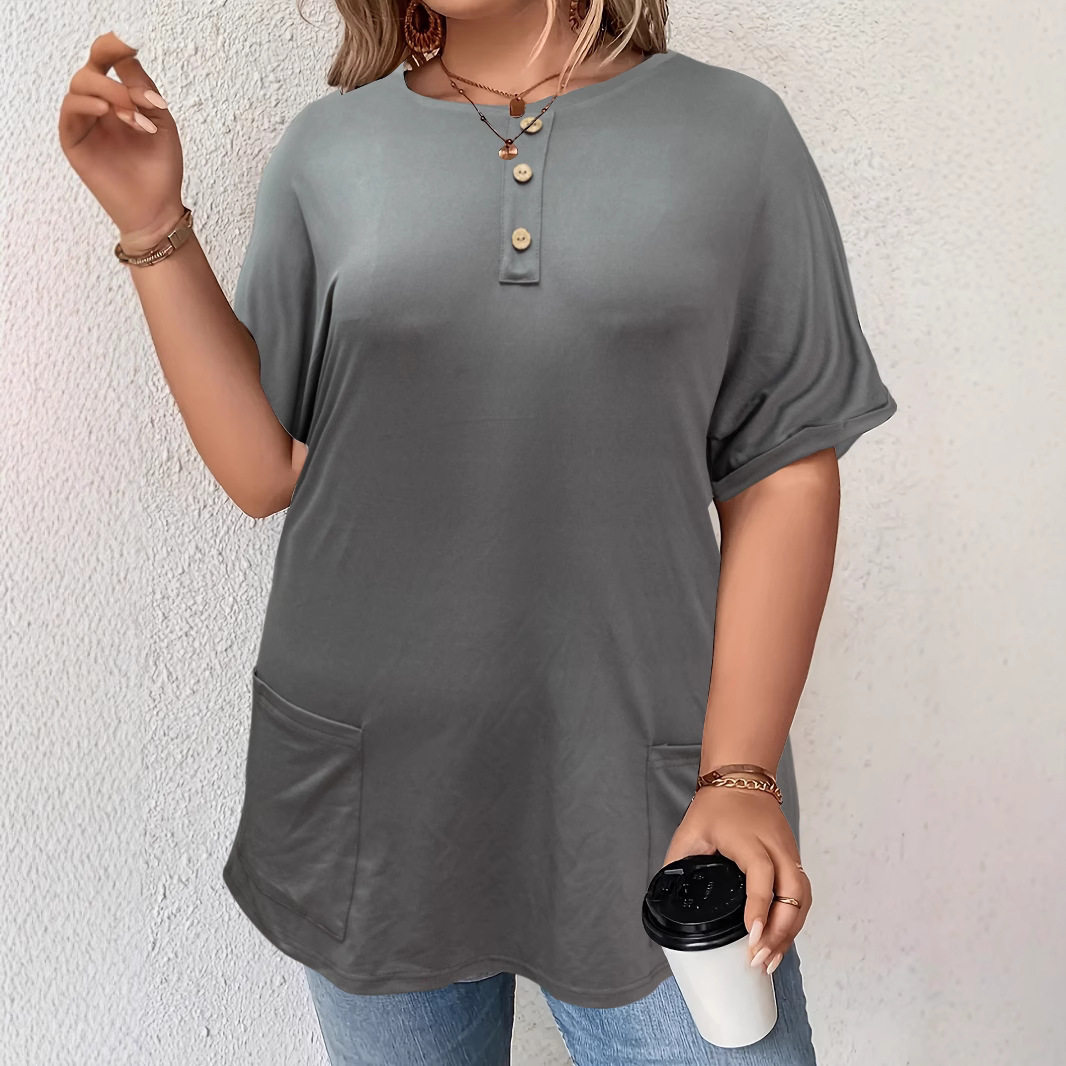 Women's short sleeved round neck T-shirt女短袖纯色圆领t恤