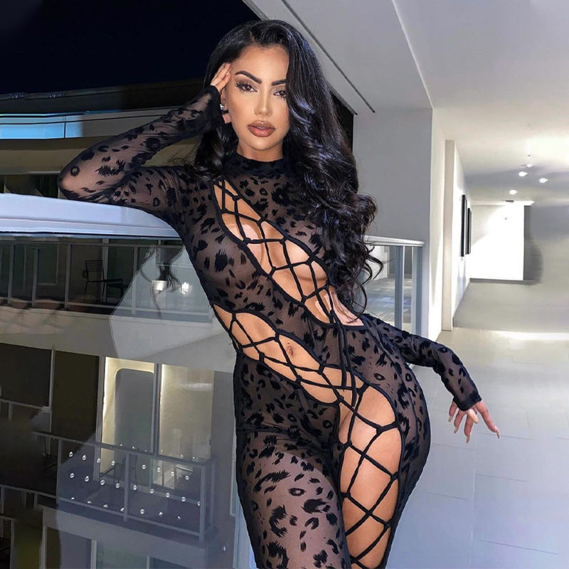 women jumpsuits sexy party 性感镂空修身连体裤女欧美女装夏季