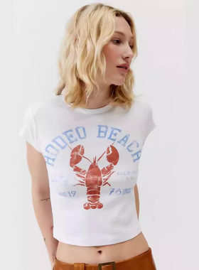 Slim and sexy waist baring women's short sleeved T-shirt