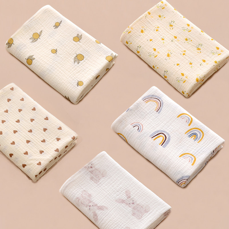 新生儿初生婴儿包单纯棉纱布夏季大尺寸产房洗澡薄款包被a类2层单