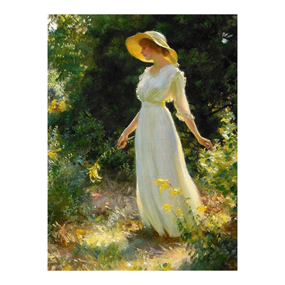 北欧艺术油画图案 风景人物油画 印象派客厅卧室墙画喷绘画布画芯